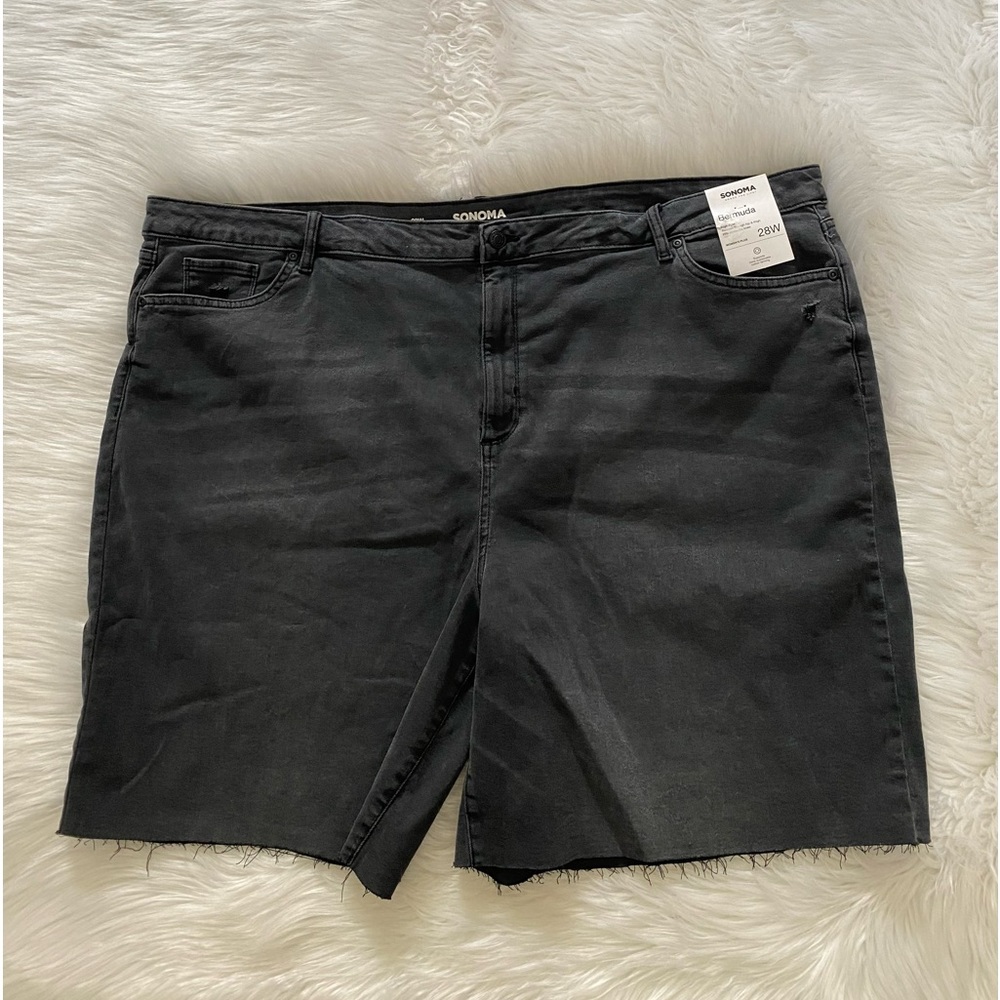 Sonoma Black Washed Silva Denim Bermuda Shorts 28W